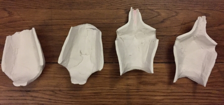 Inside of upper and lower torso halves.